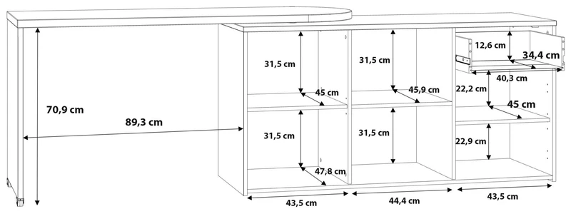 Arbeitstisch Schreibtisch ALIKLIA Optik: Sonoma Eiche und Weiß, Forte