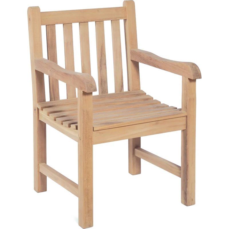 Stabiler Gartensessel SOLO aus Teak mit Armlehnen