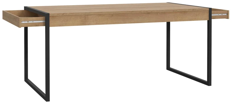 Esszimmer HIGH ROCK 4-tlg mit Beleuchtung Riviera Eiche Optik / Schwarz
