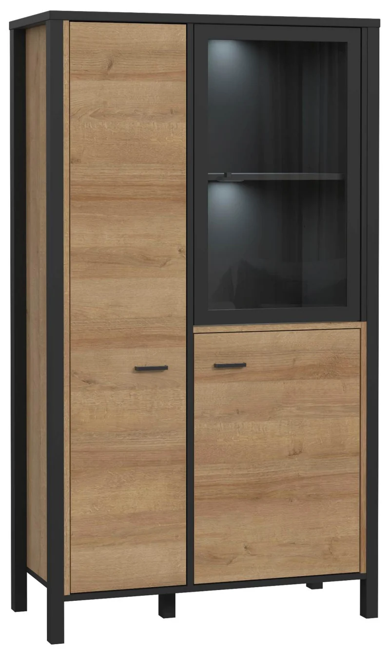 Wohnzimmerschrank HIGH ROCK 4-tlg. Riviera Eiche/Schwarz von Forte