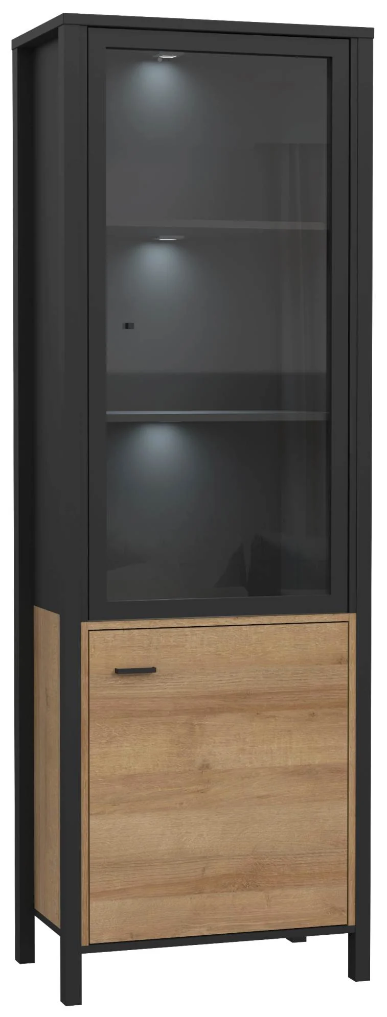 Wohnzimmerschrank HIGH ROCK 4-tlg. Riviera Eiche/Schwarz von Forte
