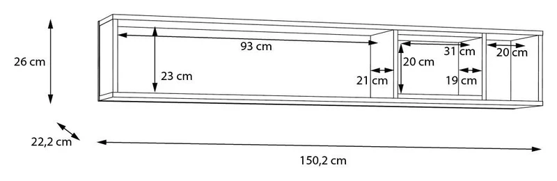 Wohnzimmerschrank HIGH ROCK 4-tlg. Riviera Eiche/Schwarz von Forte