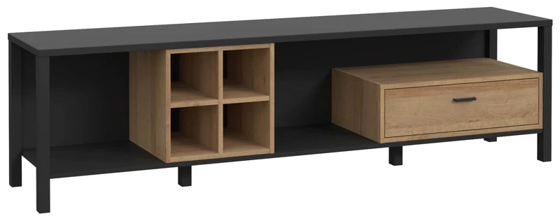 Wohnzimmerschrank HIGH ROCK 3-tlg. Riviera Eiche/Schwarz von Forte