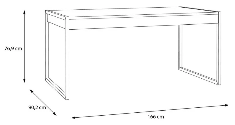 Esstisch HIGH ROCK 166 x 90 cm Riviera Eiche Optik / Schwarz, von Forte