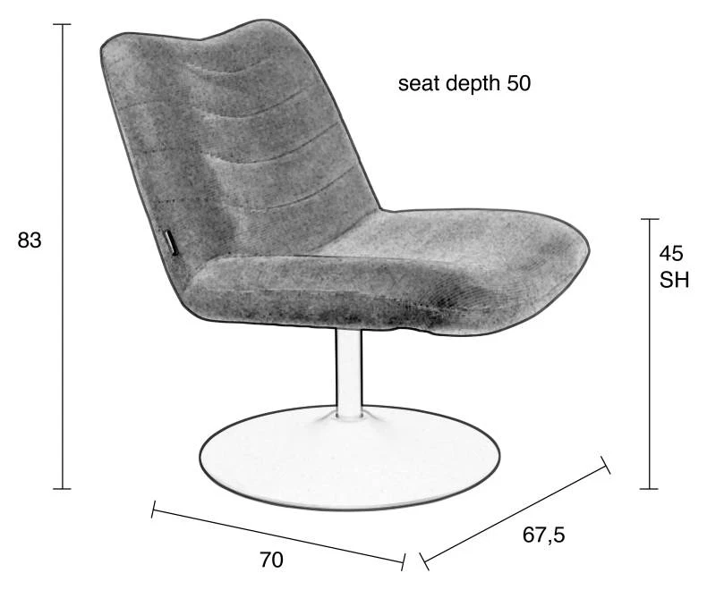 Zuiver Lounge Sessel BUBBA Pink drehbar