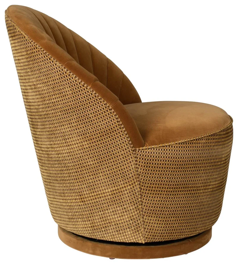 Drehbarer Lounge Sessel MADISON Samtstoff WHISKEY von DutchBone