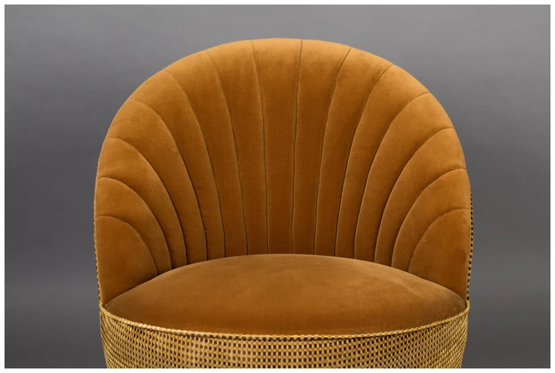 Drehbarer Lounge Sessel MADISON Samtstoff WHISKEY von DutchBone