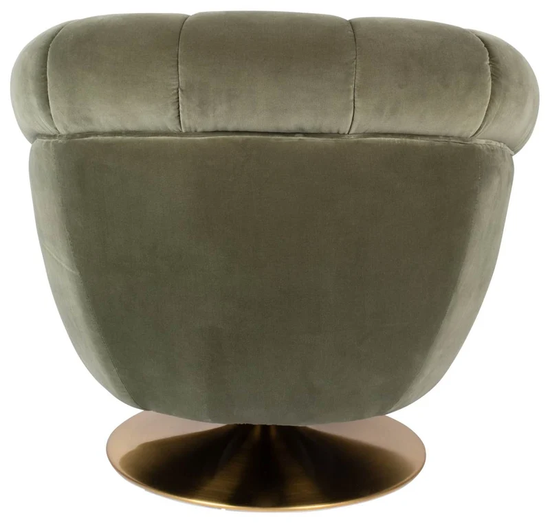Drehbarer Lounge Sessel MEMBER Samtstoff OLIVE von DutchBone