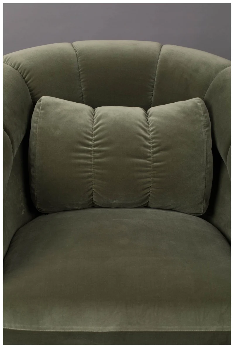 Drehbarer Lounge Sessel MEMBER Samtstoff OLIVE von DutchBone