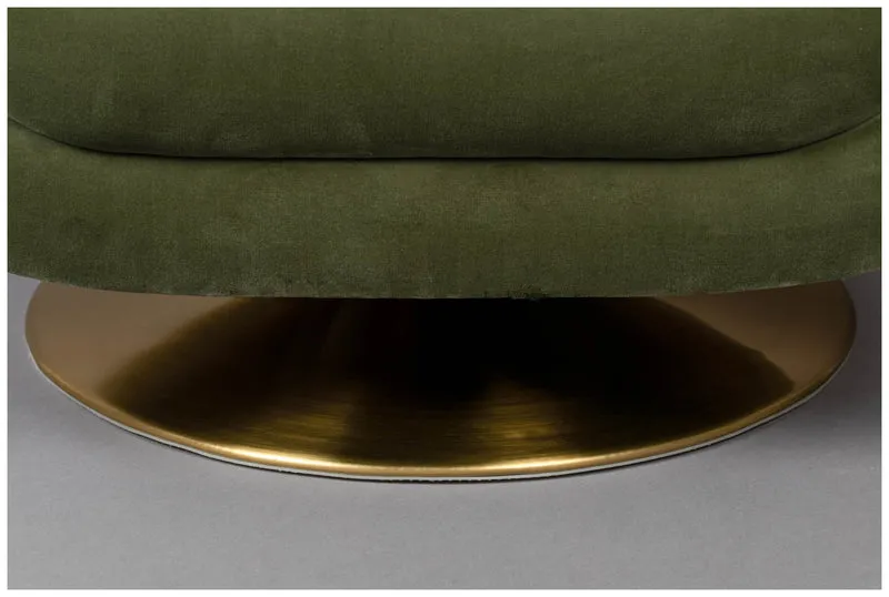 Drehbarer Lounge Sessel MEMBER Samtstoff OLIVE von DutchBone