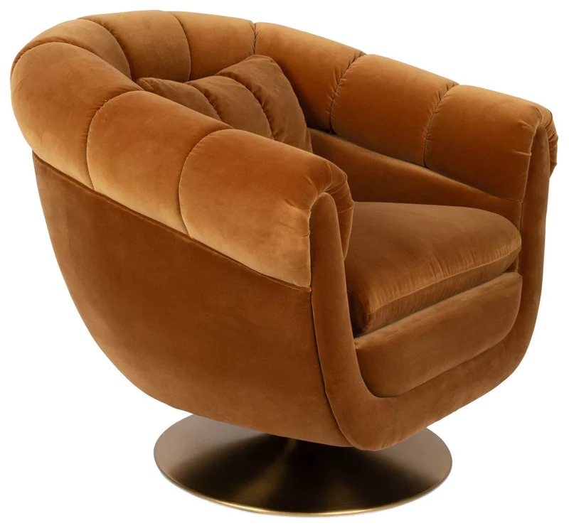 Drehbarer Lounge Sessel MEMBER Samtstoff WHISKEY von DutchBone