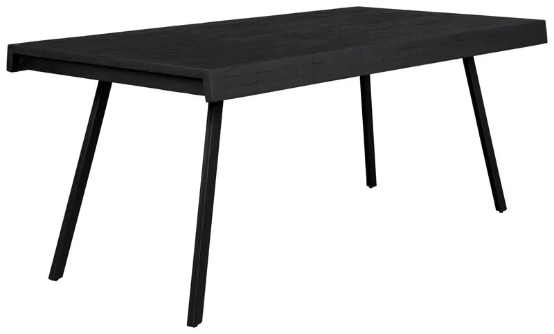 Design Esstisch SURI BLACK 200 x 90 cm Platte recycled Teak