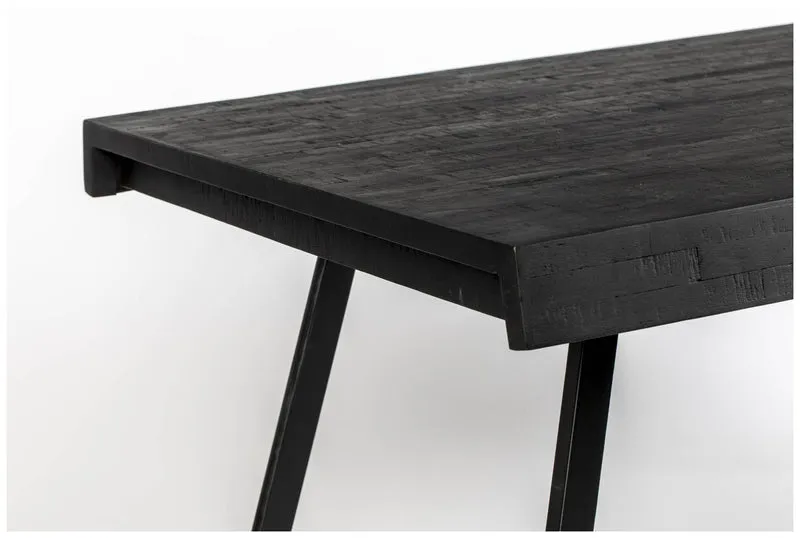 Design Esstisch SURI BLACK 200 x 90 cm Platte recycled Teak