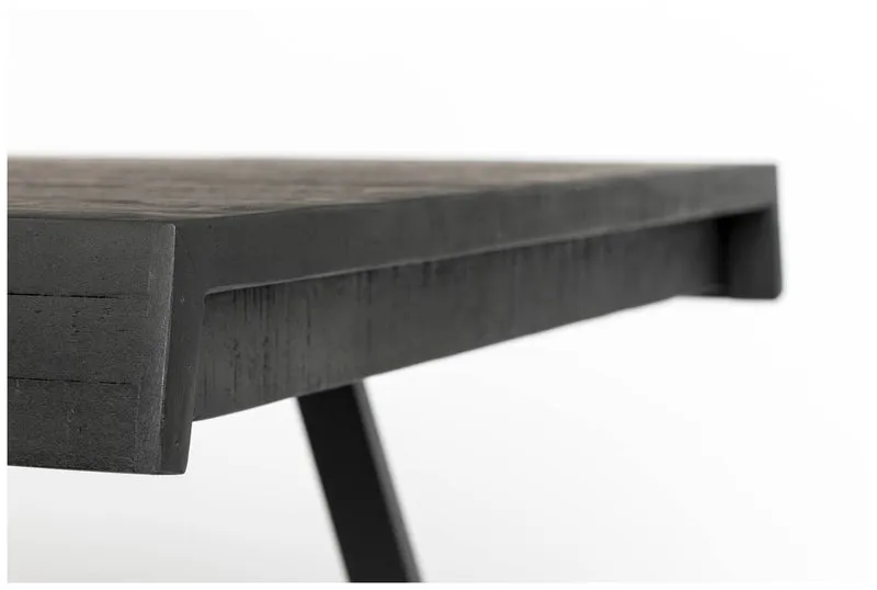 Design Esstisch SURI BLACK 200 x 90 cm Platte recycled Teak