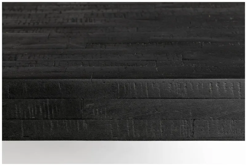 Design Esstisch SURI BLACK 200 x 90 cm Platte recycled Teak
