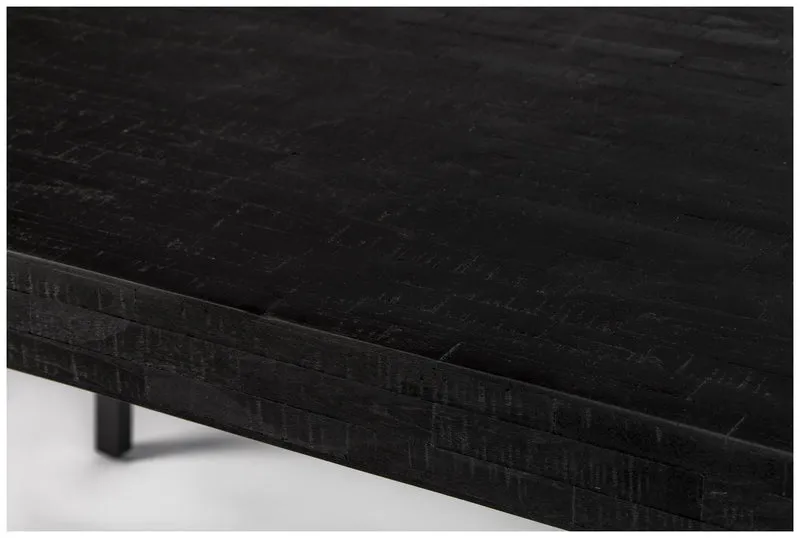 Design Esstisch SURI BLACK 180 x 90 cm Platte recycled Teak