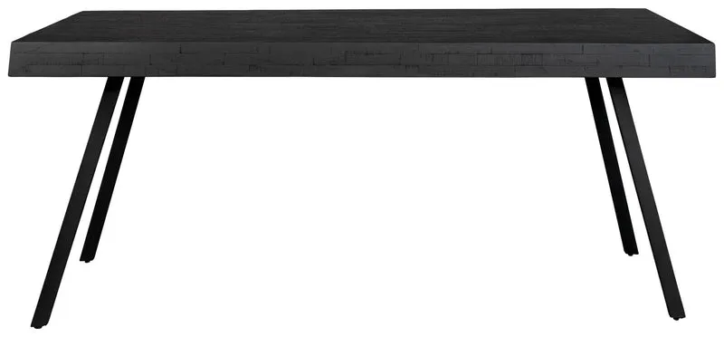 Design Esstisch SURI BLACK 160 x 78 cm Platte recycled Teak