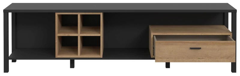 Lowboard TV-Board HIGH ROCK 141 in Riviera Eiche Optik /Schwarz, Forte