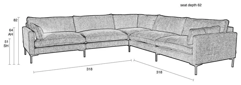 Zuiver Ecksofa Sofa SUMMER COFFEE 7-Sitzer