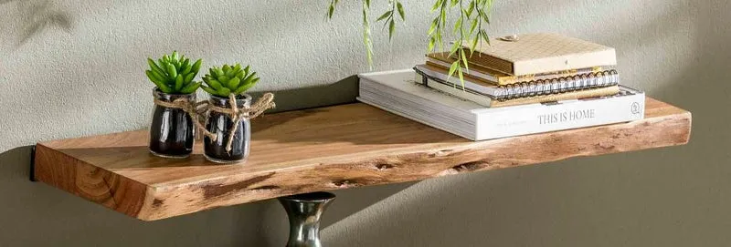 Wandboard Steckboard KANT 90 cm Akazie lackiert mit Baumkante
