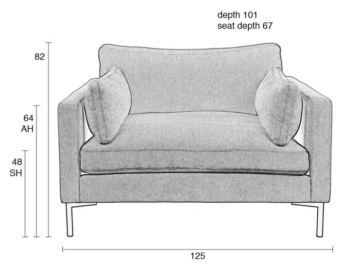 Zuiver Sessel LOVE SEAT SUMMER ANTHRAZIT