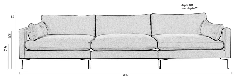 Zuiver 4,5-sitzer Sofa SUMMER ANTHRAZIT
