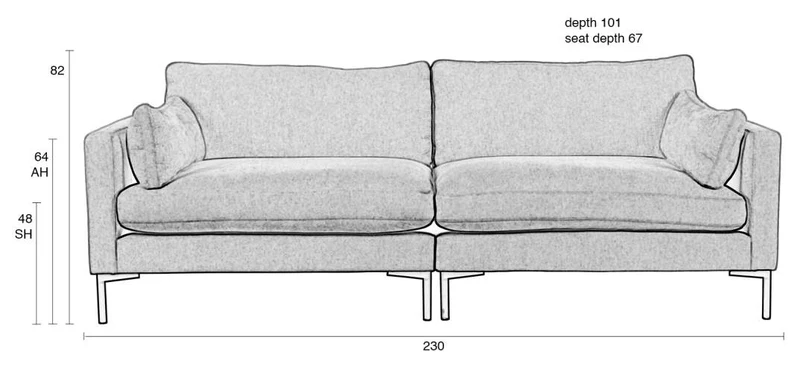 Zuiver 3-sitzer Sofa SUMMER COFFEE