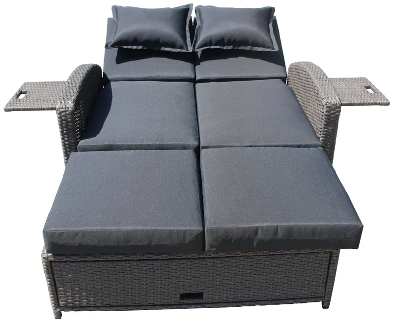 Multifunktions-Sofa Gartensofa NIZZA mit Liegefunktion und Klapptisch