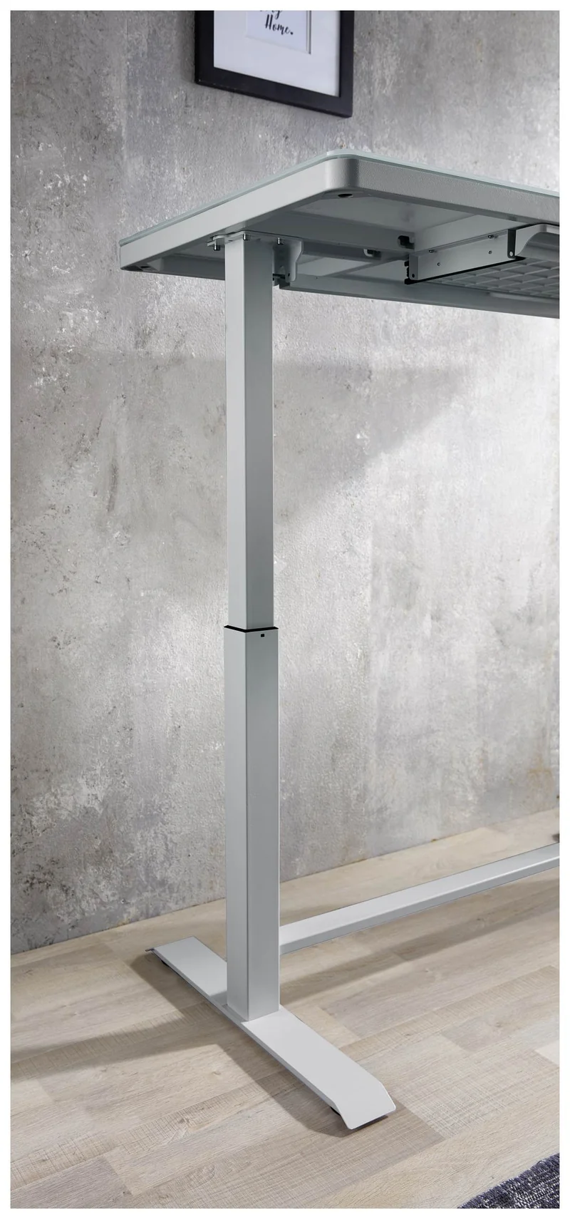 Höhenverstellbarer Schreibtisch elektrisch LIFT4HOME grau mit USB