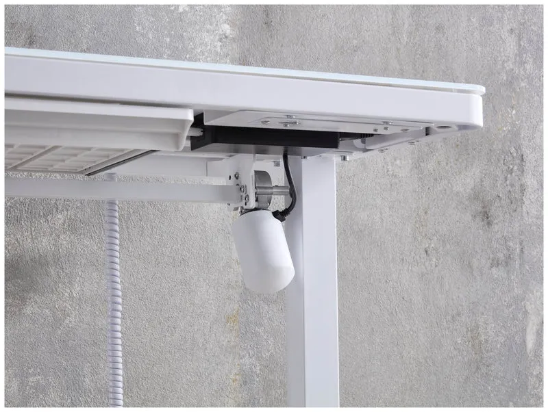 Höhenverstellbarer Schreibtisch elektrisch LIFT4HOME in weiß mit USB