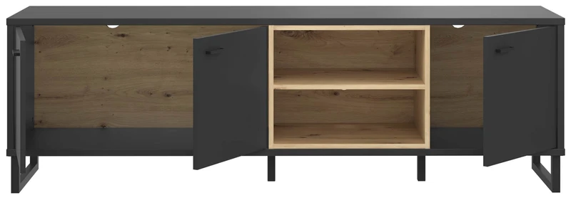 Lowboard TV-Kommode DECYMA Optik Schwarz/ Artisan Eiche von Forte