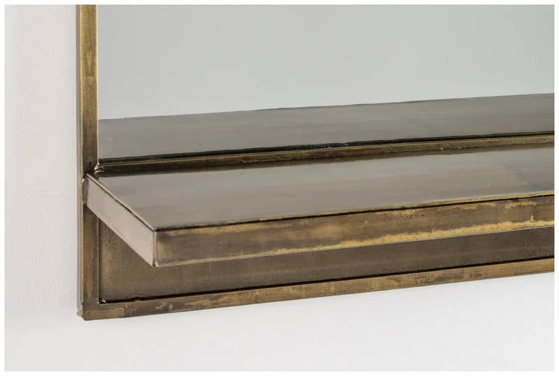 Wandspiegel Spiegel FEYZA HORIZONTAL mit Ablage messingfarbig