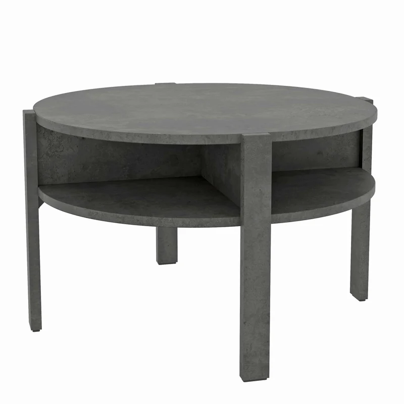 Couchtisch TOBAGO rund Ø 75 cm Betonoptik dunkelgrau, von Forte