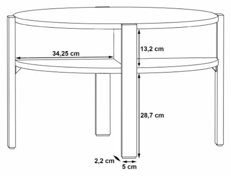 Couchtisch TOBAGO rund Ø 75 cm Betonoptik dunkelgrau, von Forte
