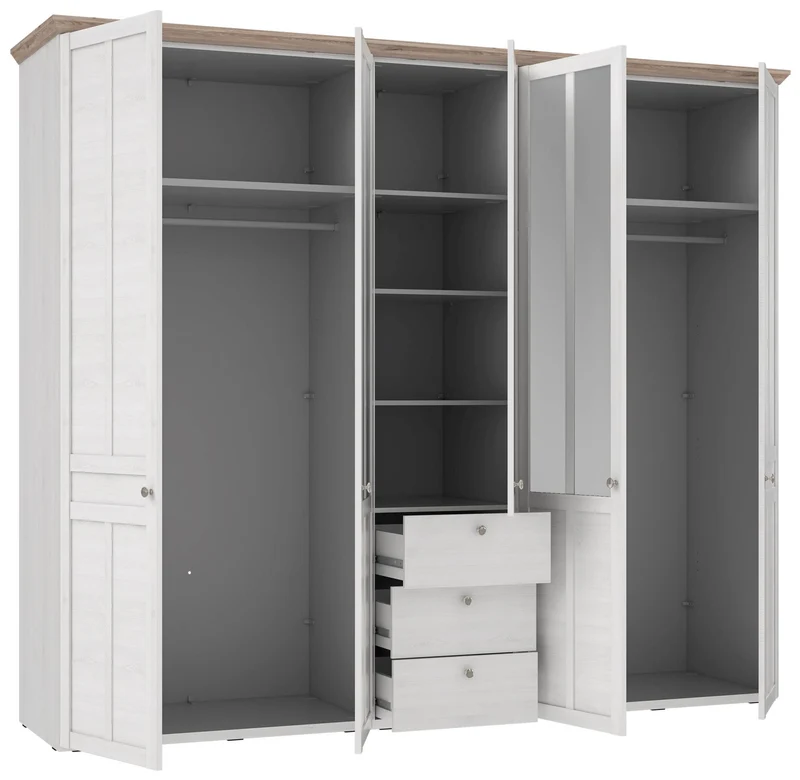 ILOPPA Schlafzimmer-Set 4-tlg., Optik: Schneeeiche, von Forte