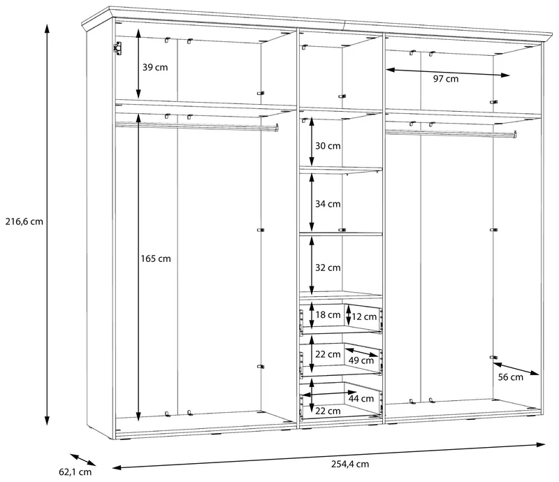 ILOPPA Schlafzimmer-Set 4-tlg., Optik: Schneeeiche, von Forte