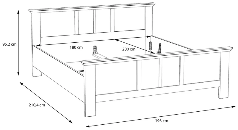 ILOPPA Schlafzimmer-Set 4-tlg., Optik: Schneeeiche, von Forte