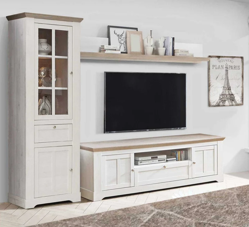 Wohnzimmerschrank ILOPPA 2 Komplettset 3-tlg. Schneeeiche von Forte