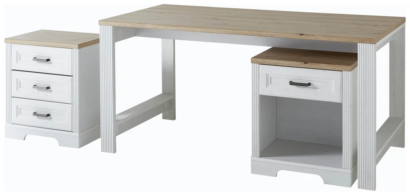 Schreibtisch JASMIN Pinie weiß Nachbildung 160 x 80 cm
