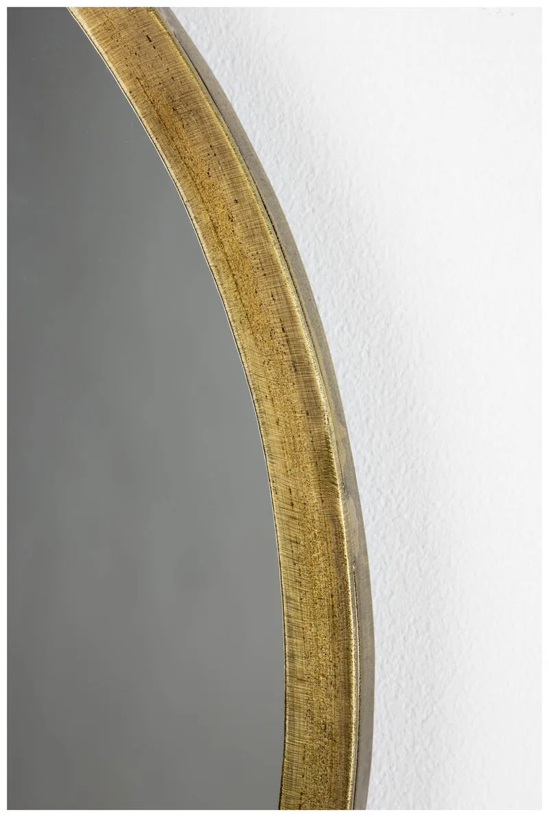 Wandspiegel Spiegel FEYZA rund 41 cm mit Ablage messingfarbig