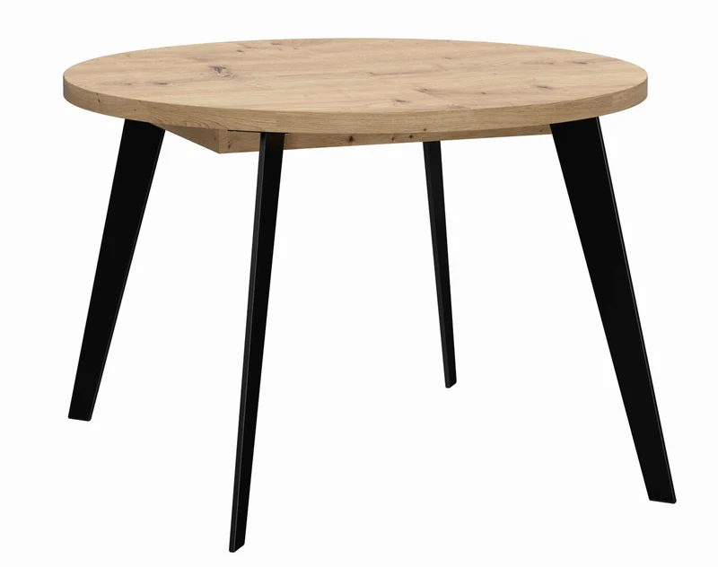 Ausziehtisch Esstisch TABLE ROUND Optik: Artisan Eiche, Beine schwarz