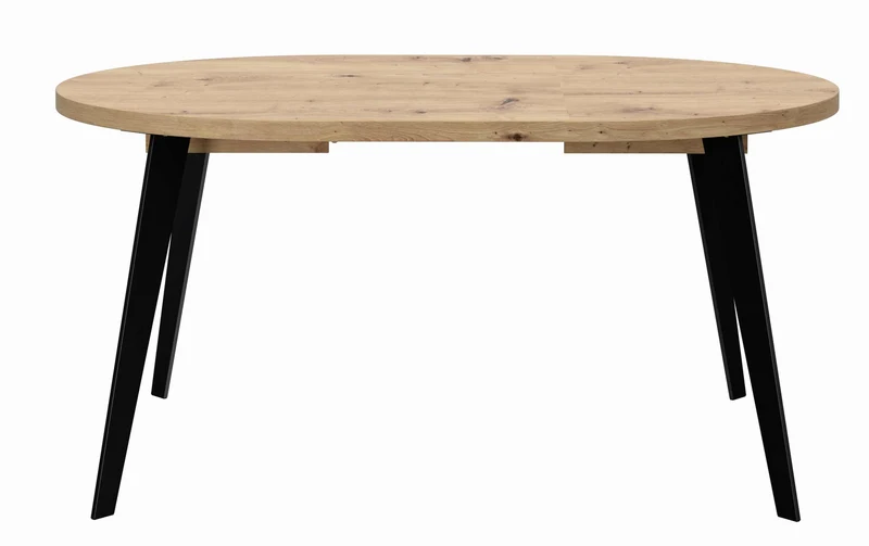 Ausziehtisch Esstisch TABLE ROUND Optik: Artisan Eiche, Beine schwarz