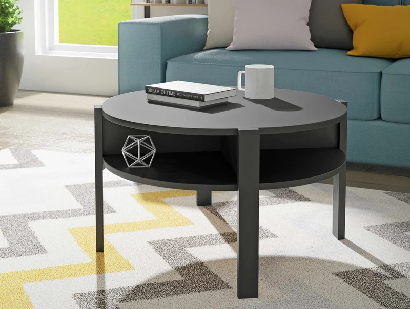 Couchtisch TOBAGO rund Ø 75 cm Schwarz matt, von Forte