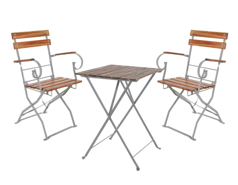 Biergartenstuhl Gartenstuhl mit Armlehnen klappbar Akazie