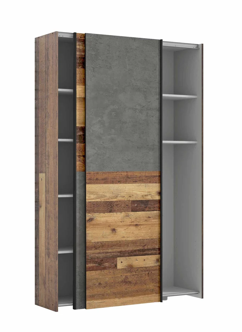 Kleiderschrank Mehrzweckschrank OZZULA Old Wood Vintage und Beton