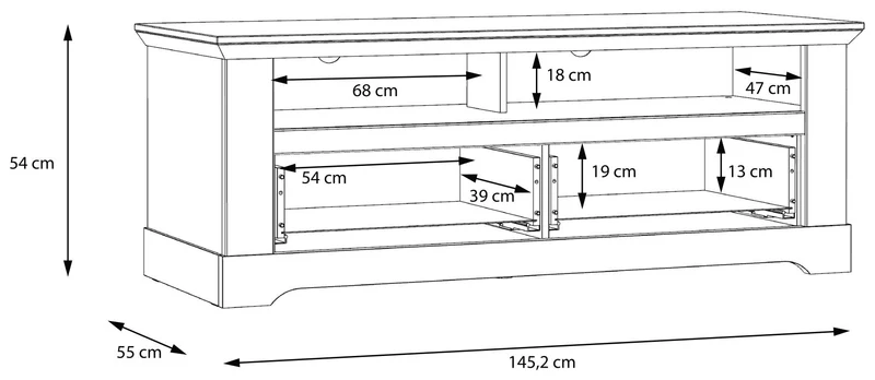 Wohnzimmerschrank ILOPPA 1 Komplettset 4-tlg. Schneeeiche von Forte