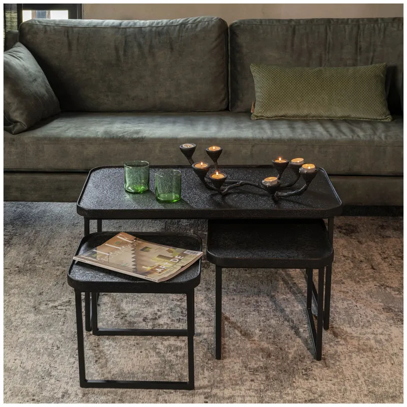 Couchtisch WINSTON BLACK 3-er Set von DUTCH BONE