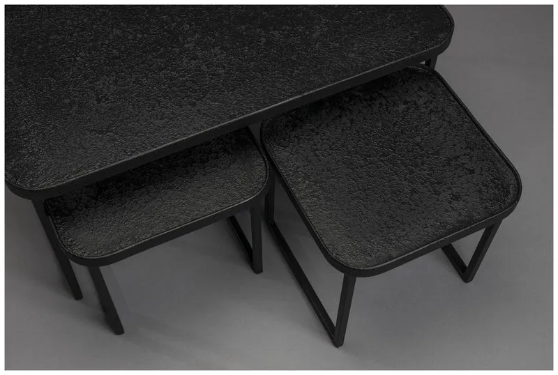 Couchtisch WINSTON BLACK 3-er Set von DUTCH BONE