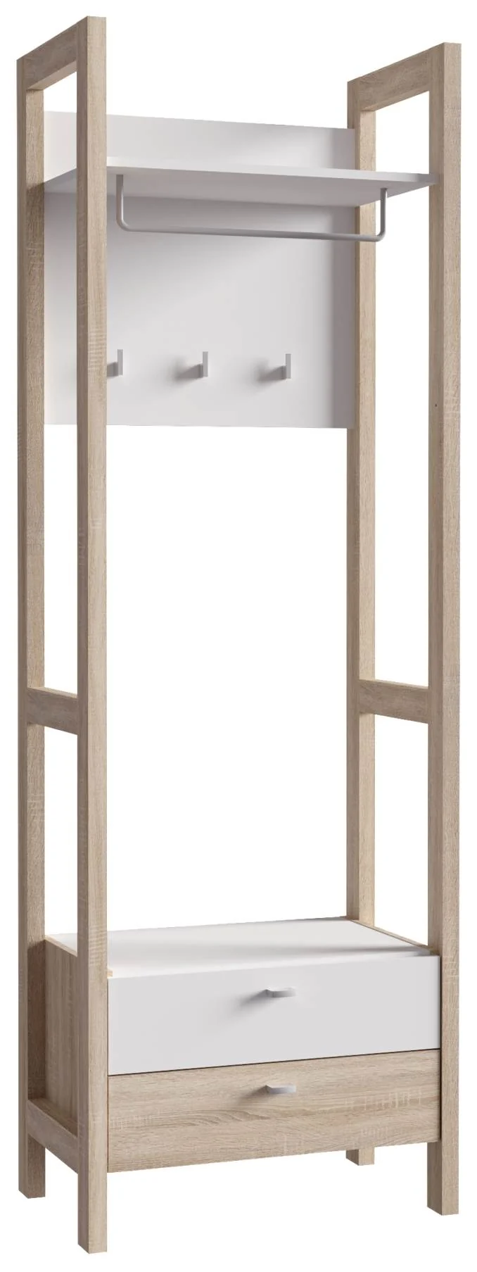 Garderobe Standgarderobe HOYVIK Sonoma Eiche Optik / Weiß, von Forte