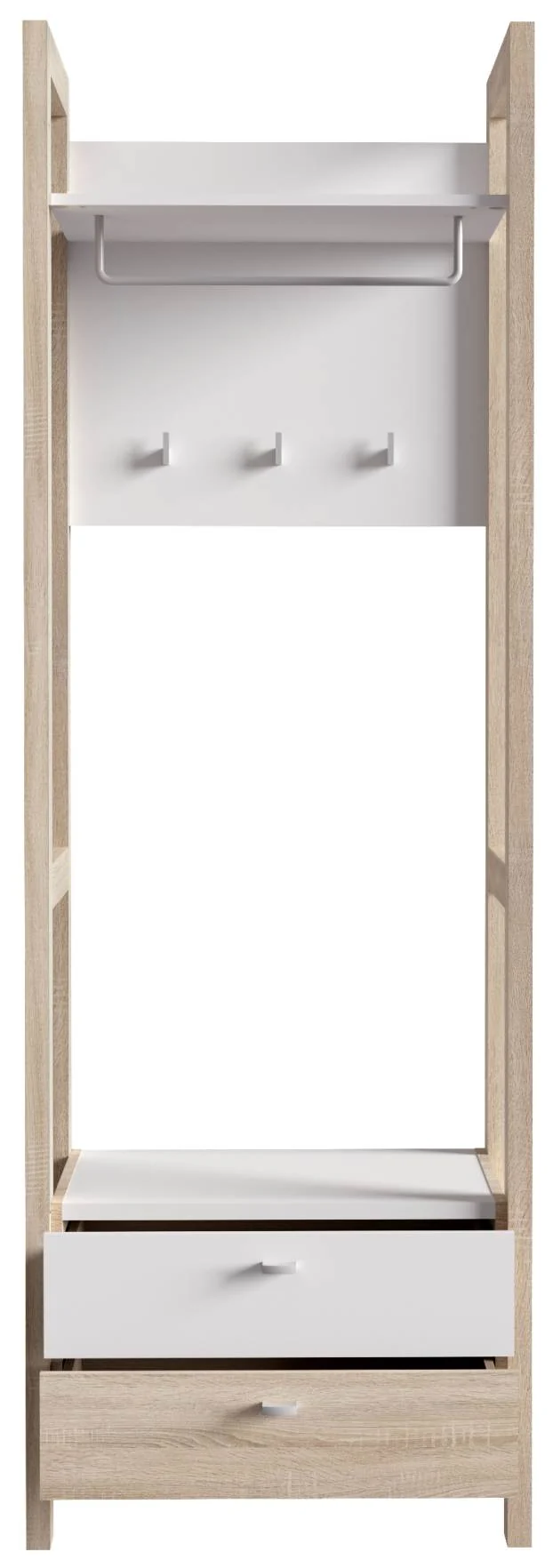 Garderobe Standgarderobe HOYVIK Sonoma Eiche Optik / Weiß, von Forte